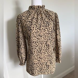 Women’s Tops | Animal Print, Long Sleeve Blouse, Mock Neck